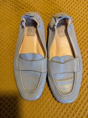 AGL Pale Blue Leather Penny Loafers, 38